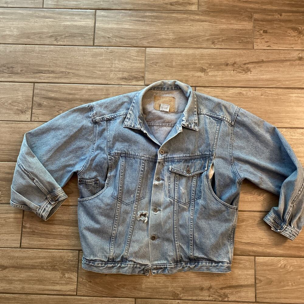 Vintage 90s Unionbay Country Cut Denim Jean Jacket Buttons Size Large